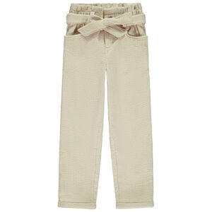 Pantalón slim de terciopelo con cinturón para niña 