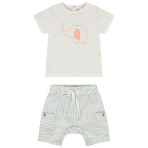 Conjunto de 2 piezas con bermudas a rayas para bebé niño 