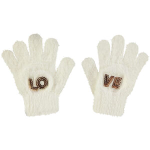 Gants en tricot chenille Love fille 