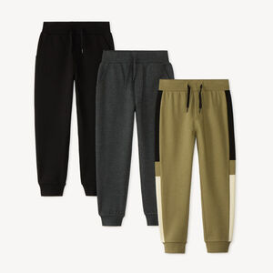 Pack de 3 pantalones de chándal niño en felpa. 