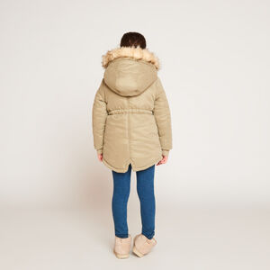 Parka impermeable forrada con capucha y efecto de piel de pelo para niña  Main Parka impermeable forrada con capucha y efecto de piel de pelo para niña
