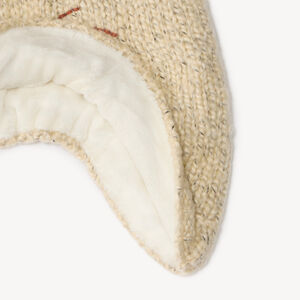 Bonnet bébé garçon en tricot doublé sherpa avec oreilles en relief 