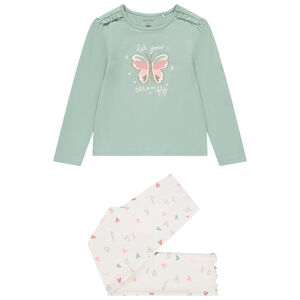Pijama largo de mariposas y corazones brillantes para niña  Main Pijama largo de mariposas y corazones brillantes para niña