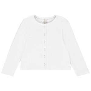 Chaleco de punto acanalado con flores bordadas para bebé niña 