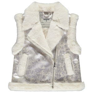 Chaleco sin mangas de efecto piel de niña 