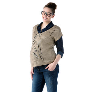 Jersey calado con manga corta de premamá  Main Jersey calado con manga corta de premamá