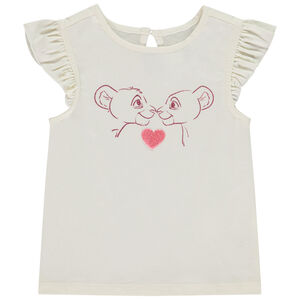 Camiseta manga corta estampado El Rey León para bebé niña 