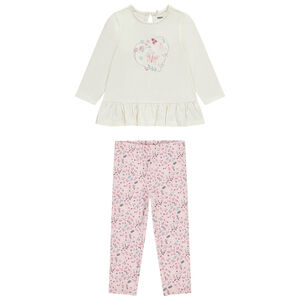 Conjunto de 2 piezas con calzón estampado para bebé niña 