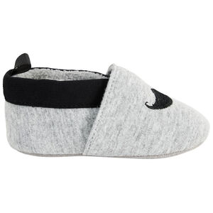 Pantuflas suaves con bordado de bigote para bebé niño 
