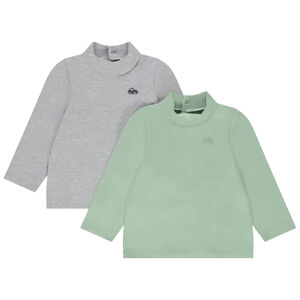 Pack de 2 jerseys de cuello alto lisos para bebé niño 