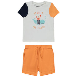 Conjunto 2 piezas efecto color block para bebé niño 