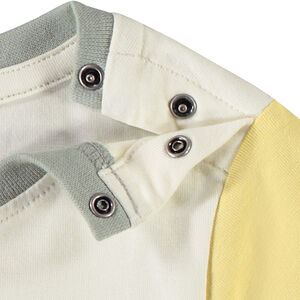 Camiseta de manga larga efecto color block print dino para bebé niño 