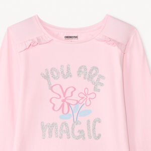 Camiseta de manga larga con estampado brillante niña. 
