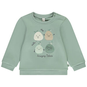 Sudadera de felpa con parches de criaturas vegetales para bebé niño 