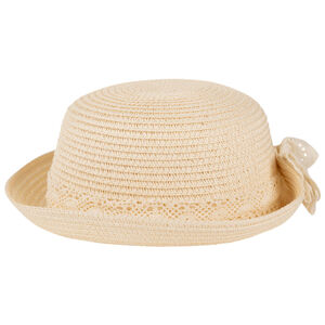 Gorro trenzado con lazo de bordado inglés para bebé niña 