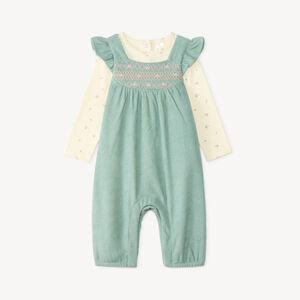 Conjunto de 2 piezas para bebé niña, camiseta y peto de fantasía. 