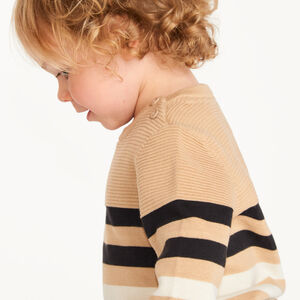 Jersey de punto rayado efecto bimaterial para niños 