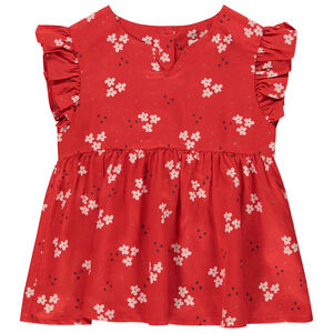 Túnica de manga corta con estampado de flores para niña  Main Túnica de manga corta con estampado de flores para niña