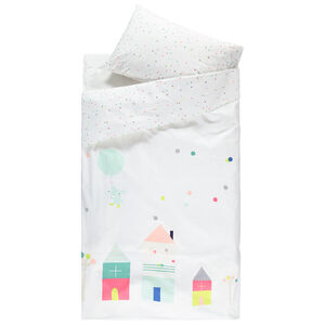 Conjunto funda nordica y funda de almohada estampada de lunares y casitas Main Conjunto funda nordica y funda de almohada estampada de lunares y casitas