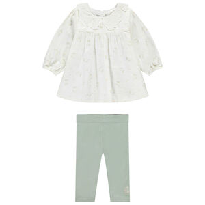 Conjunto de 2 piezas con blusa estampada de gatos para bebé niña 