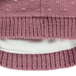 Gorro de punto con pompón para bebé niña 