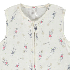 Saco de dormir sin mangas de muselina estampada de conejitos para bebé 
