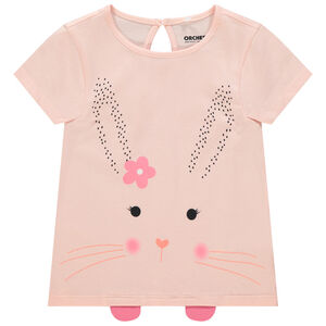 Camiseta manga corta de algodón orgánico con estampado fantasía 