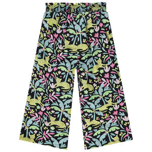 Pantalón amplio con frunce estampado jungla para niña 