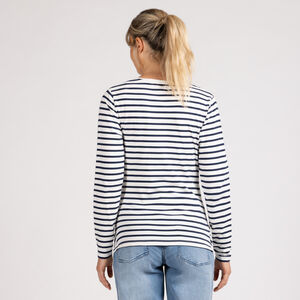 Camiseta de manga larga a rayas para embarazada 