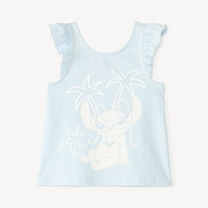 Top sin mangas con volantes estampado de Angel Disney para niña 