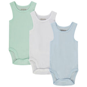 Pack de 3 bodies sin mangas lisos para bebé niño 