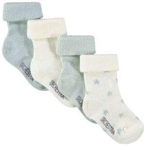 Pack de 4 pares de calcetines con vuelta ajustable para bebé 