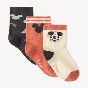Lote de 3 pares de calcetines para bebé niño con diseño de Mickey Disney. 