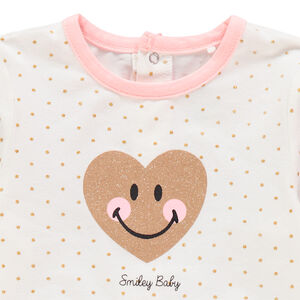 Pelele de jersey con estampado de lunares y corazón brillante Smiley Baby 