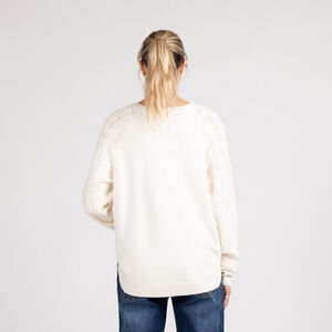 Suéter de punto con mangas caladas para mujer 