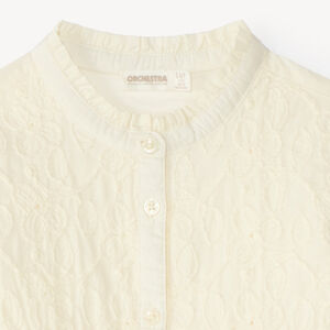 Chemise manches longues fille à broderie fantaisie 