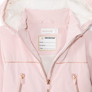 Cortavientos de ripstop liso con forro de sherpa para niña 