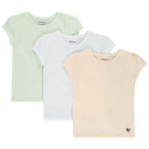 Lote de 3 camisetas de manga corta lisas para niña  Main Lote de 3 camisetas de manga corta lisas para niña