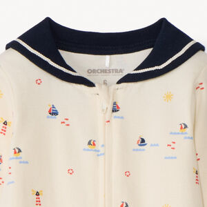 Pijama de collar marin estampado para bebé niño 