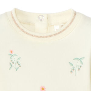 Vestido de manga larga efecto 2 en 1 bordado para bebé niña 