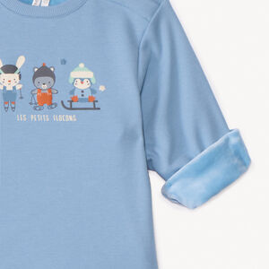 Conjunto de chándal de felpa con estampado de esquí para bebé niño 