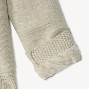 Jersey de punto con motivo jacquard y forro de terciopelo para niña 