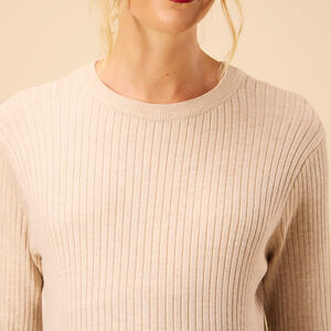 Robe larga de punto acanalado para mujer 