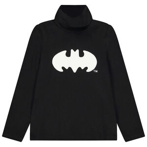 Camiseta de cuello vuelto lisa con estampado de Batman Warner para niño 