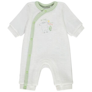 Combinaison larga de punto efecto cruzado en terciopelo para bebé prematuro 