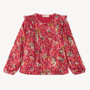 Blusa de manga larga con estampado floral para niña 