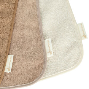 Lote de 3 baberos de toalla para colocar beige 