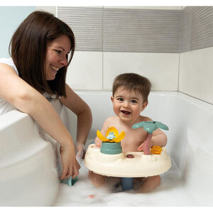 Asiento de baño bebé 2 en 1 - Azul y blanco 