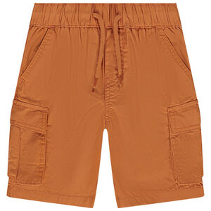 Bermudas cargo lisas en popelina para niño 