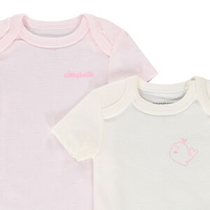 Lote de 5 Bodies de manga corta estampados para niña 